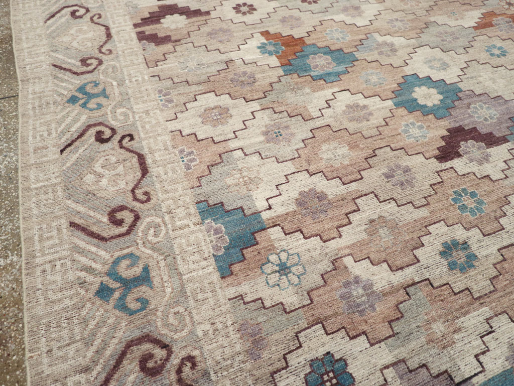 Modern East Turkestan Khotan Room Size Carpet, No.32189 - Gsblank