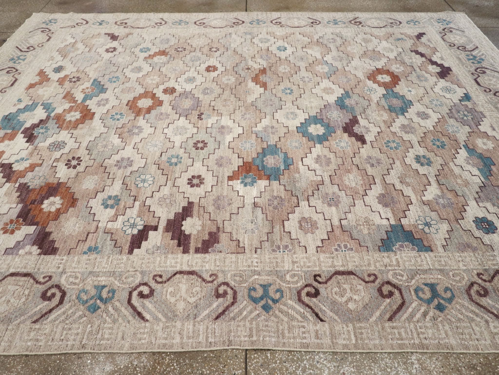 Modern East Turkestan Khotan Room Size Carpet, No.32189 - Gsblank