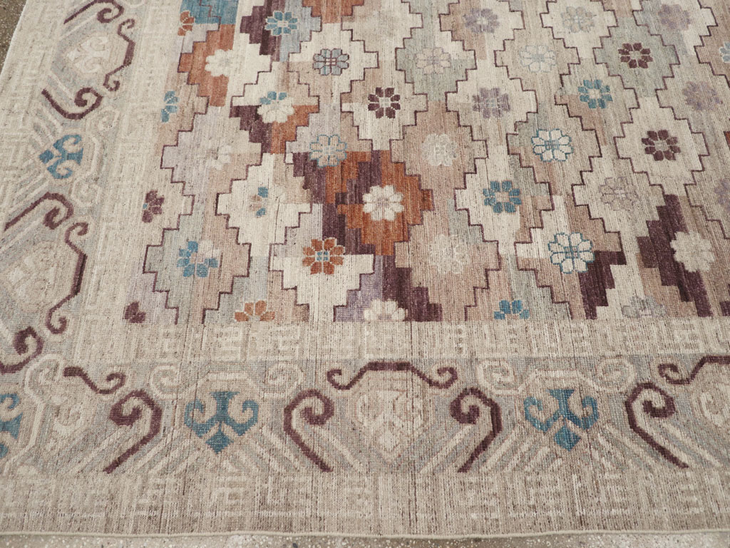 Modern East Turkestan Khotan Room Size Carpet, No.32189 - Gsblank
