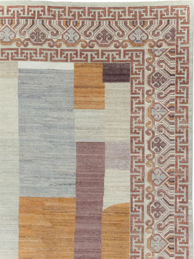 Modern East Turkestan Khotan Room Size Carpet, No.32190 - Gsblank