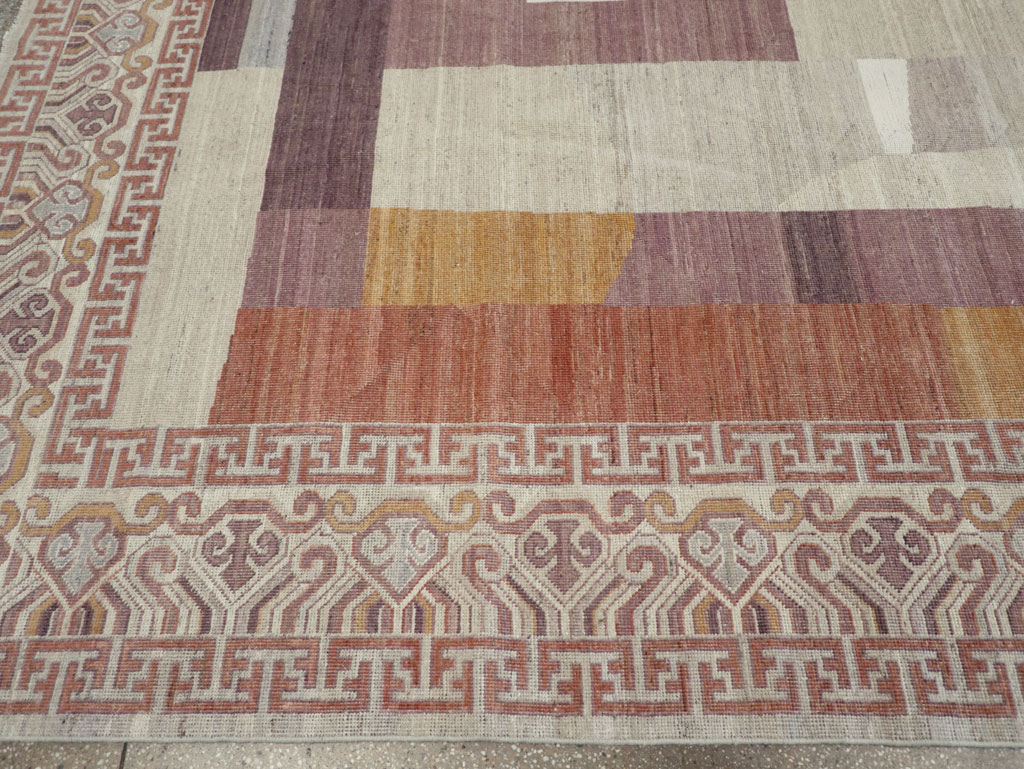 Modern East Turkestan Khotan Room Size Carpet, No.32190 - Gsblank