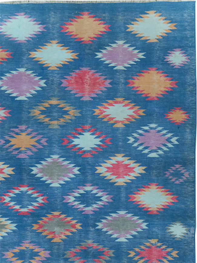 Vintage Indian Cotton Dhurrie Flatweave Rug, No.32194 - Gsblank