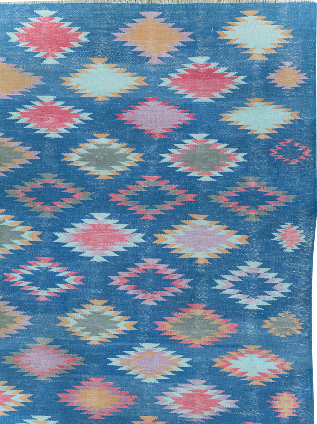 Vintage Indian Cotton Dhurrie Flatweave Rug, No.32194 - Gsblank