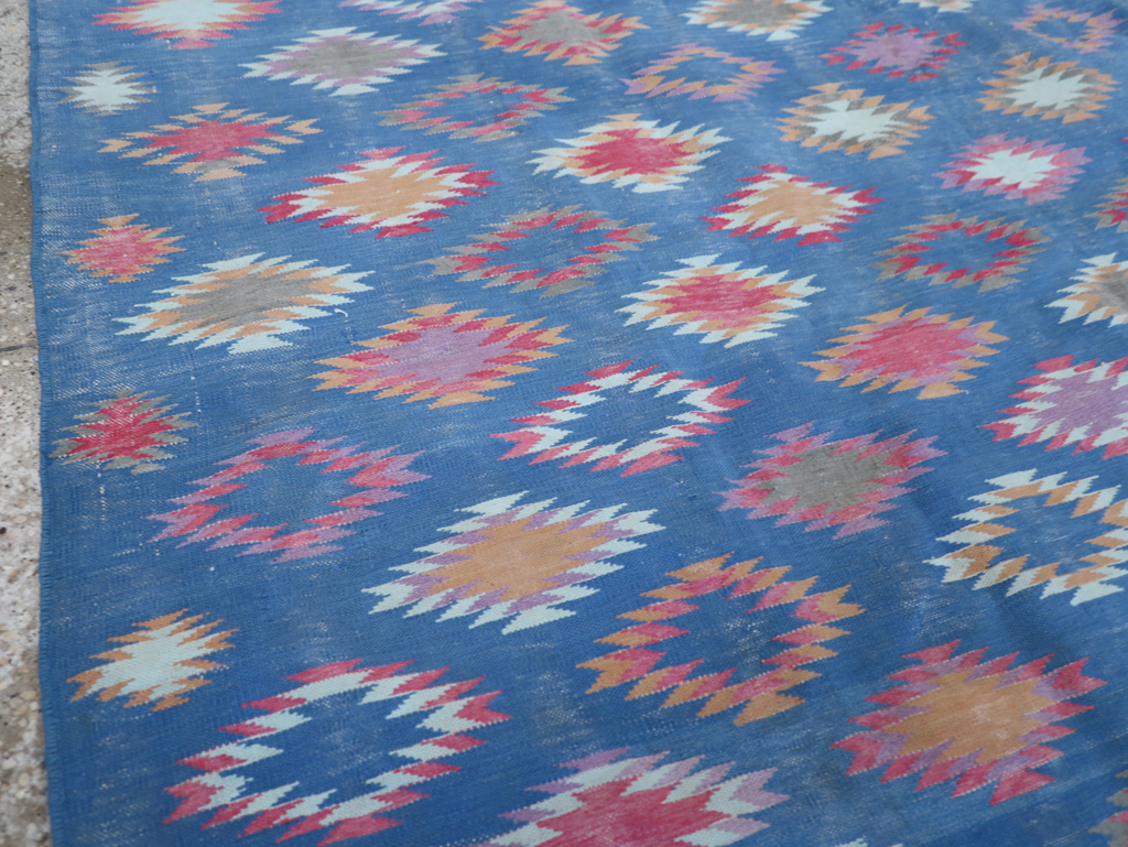 Vintage Indian Cotton Dhurrie Flatweave Rug, No.32194 - Gsblank