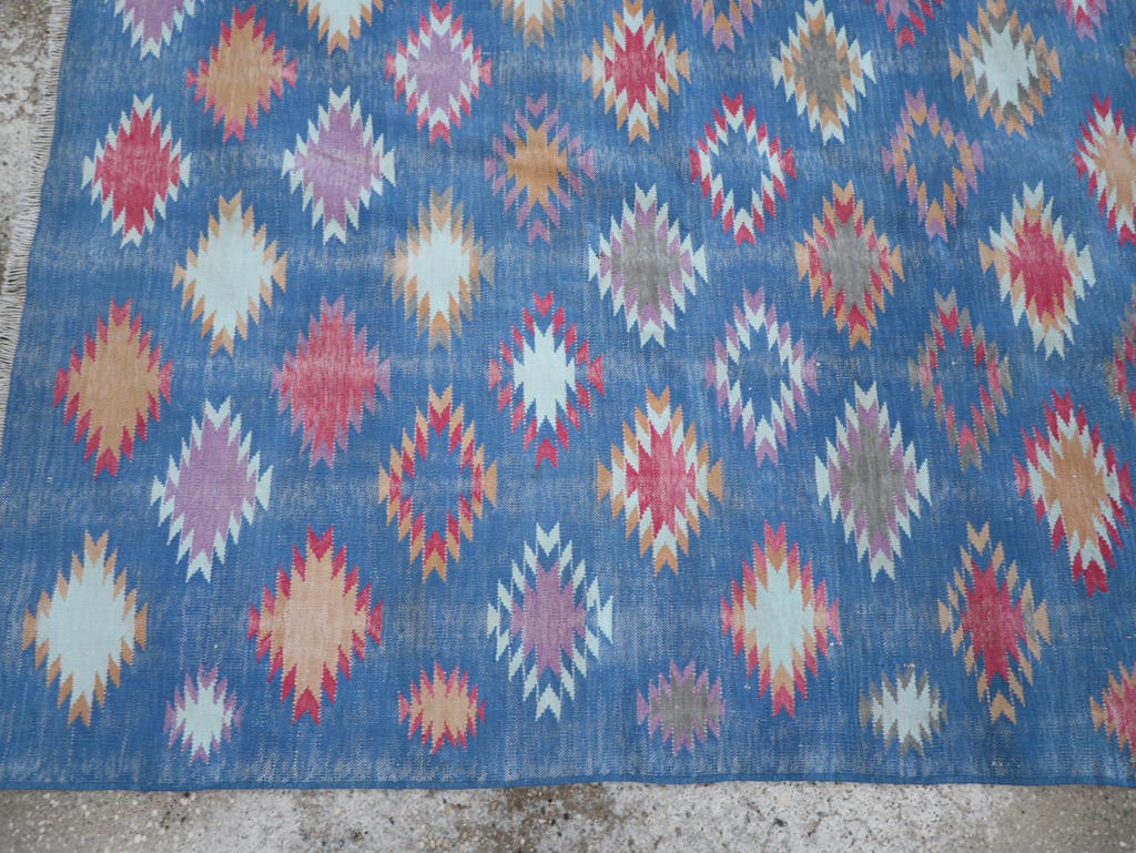 Vintage Indian Cotton Dhurrie Flatweave Rug, No.32194 - Gsblank