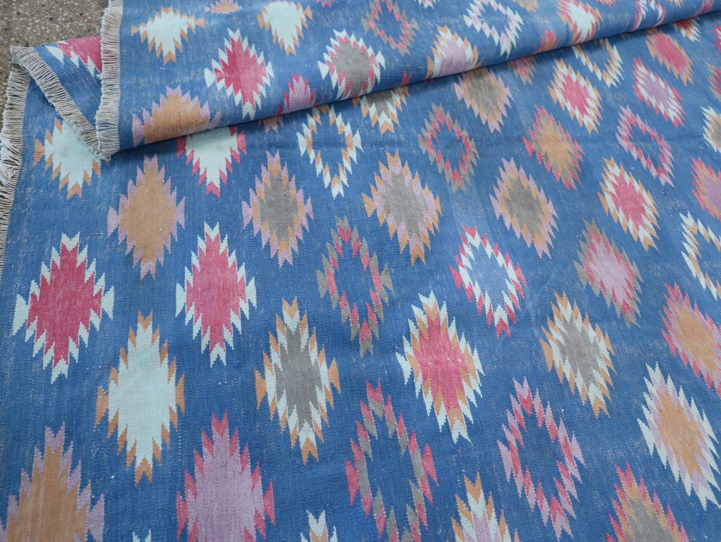 Vintage Indian Cotton Dhurrie Flatweave Rug, No.32194 - Gsblank