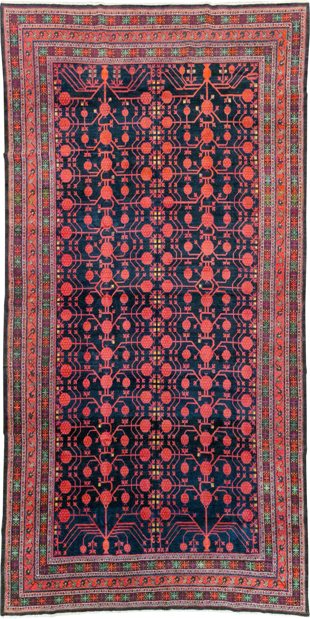 Antique East Turkestan Khotan Long and Narrow Gallery Carpet, No.32195 - Gsblank