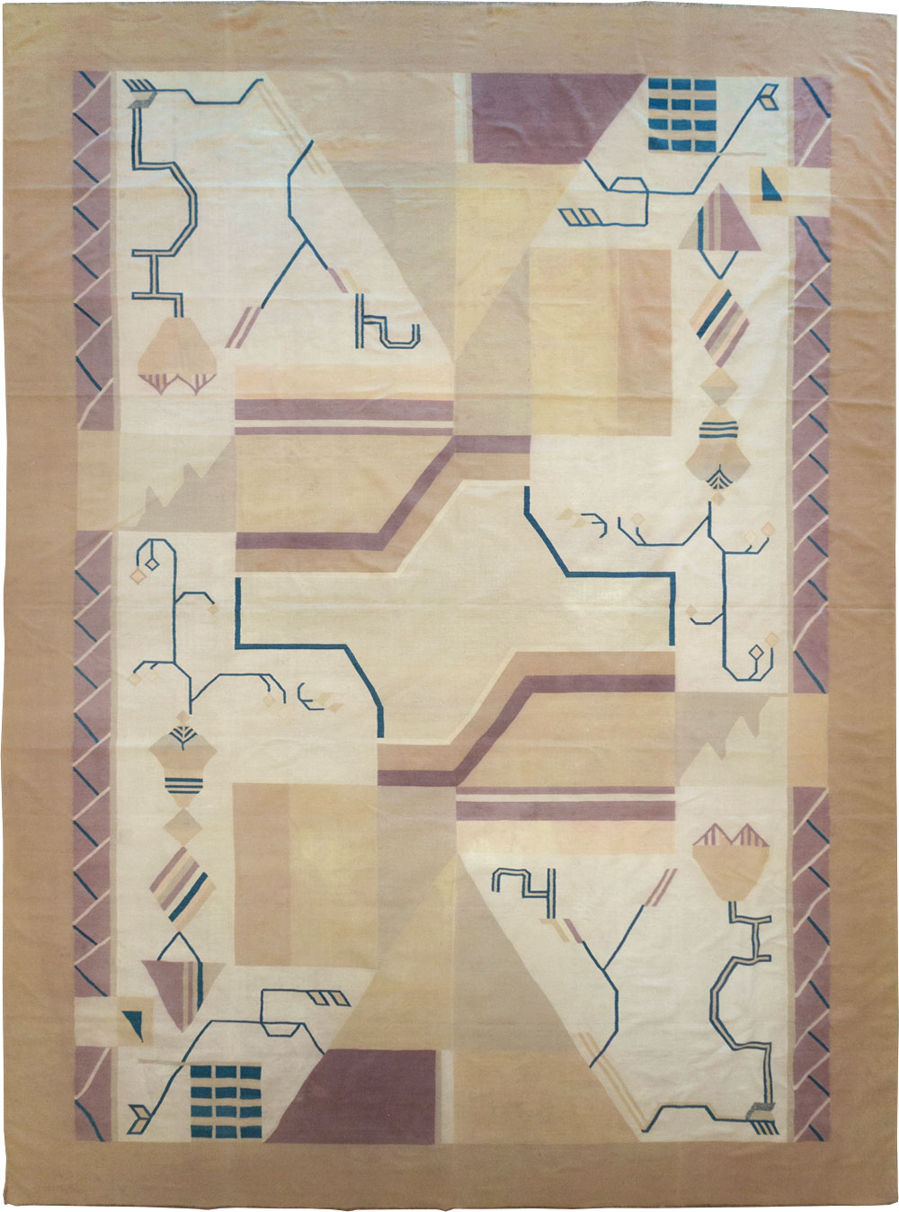 Vintage Indian Flatweave Dhurrie Oversize Carpet, No.32196 - Gsblank