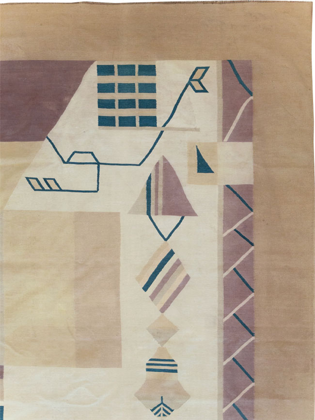 Vintage Indian Flatweave Dhurrie Oversize Carpet, No.32196 - Gsblank