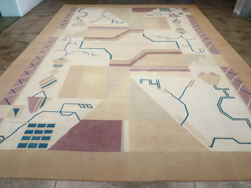 Vintage Indian Flatweave Dhurrie Oversize Carpet, No.32196 - Gsblank