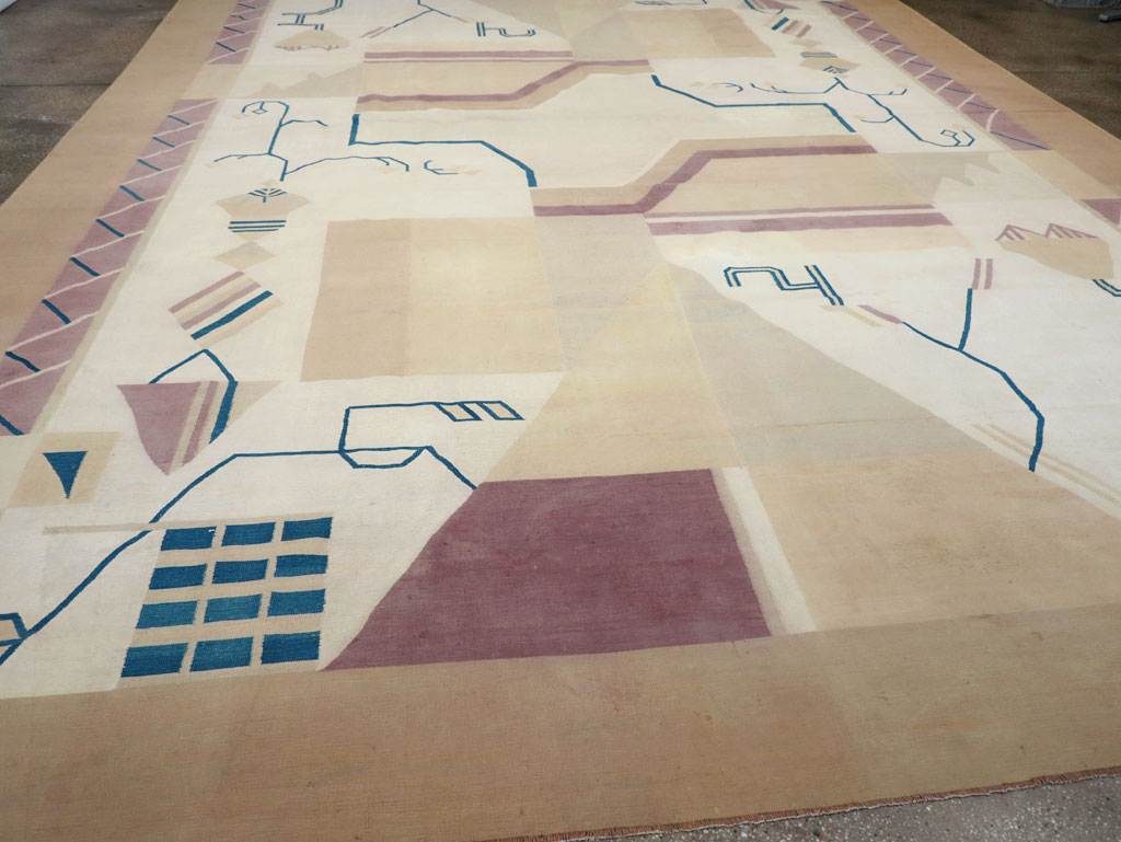 Vintage Indian Flatweave Dhurrie Oversize Carpet, No.32196 - Gsblank