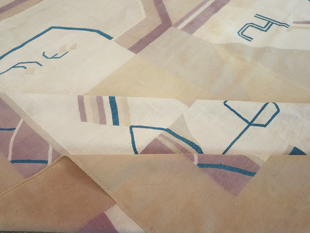 Vintage Indian Flatweave Dhurrie Oversize Carpet, No.32196 - Gsblank