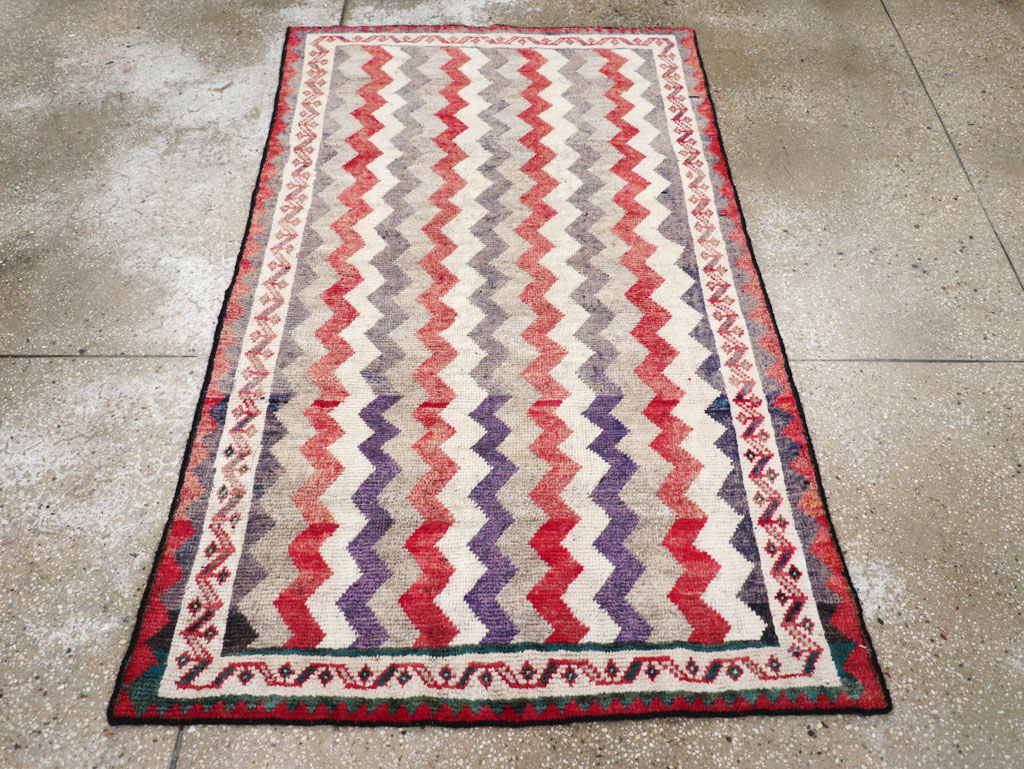 Vintage Persian Gabbeh Throw Rug, No.32198 - Gsblank