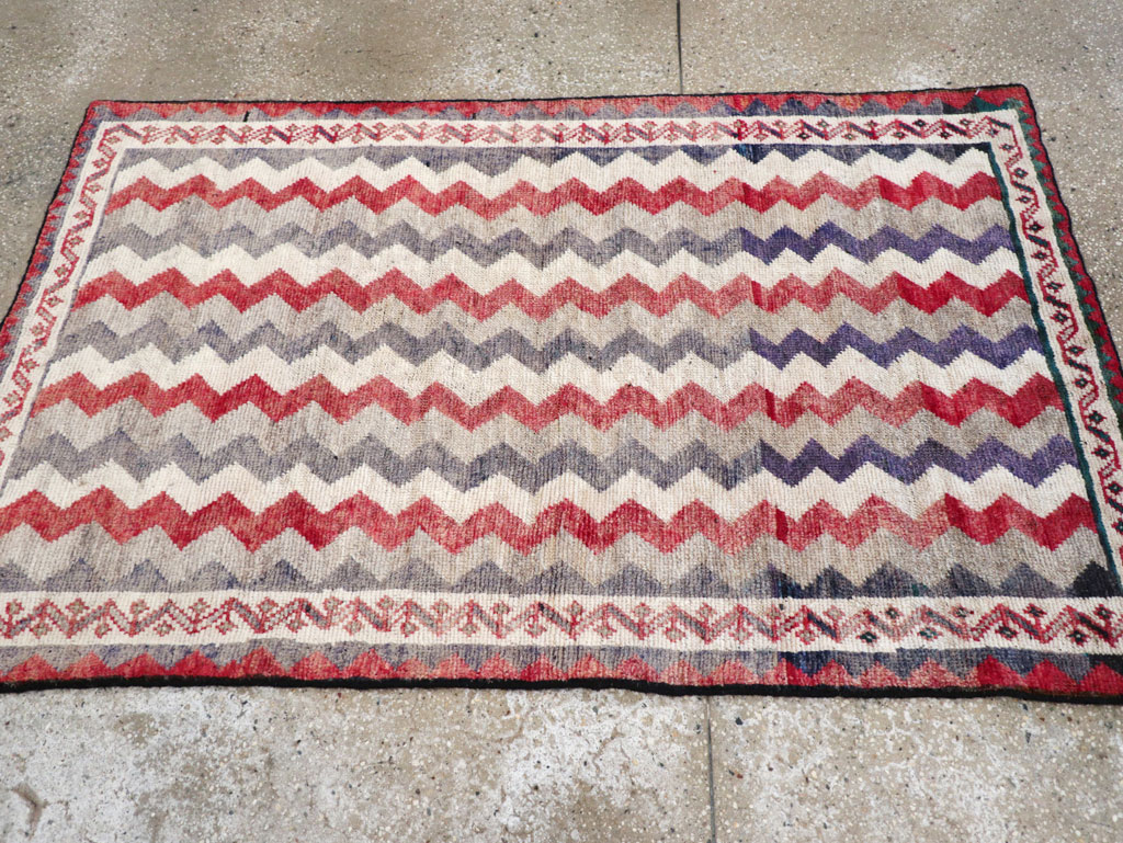 Vintage Persian Gabbeh Throw Rug, No.32198 - Gsblank