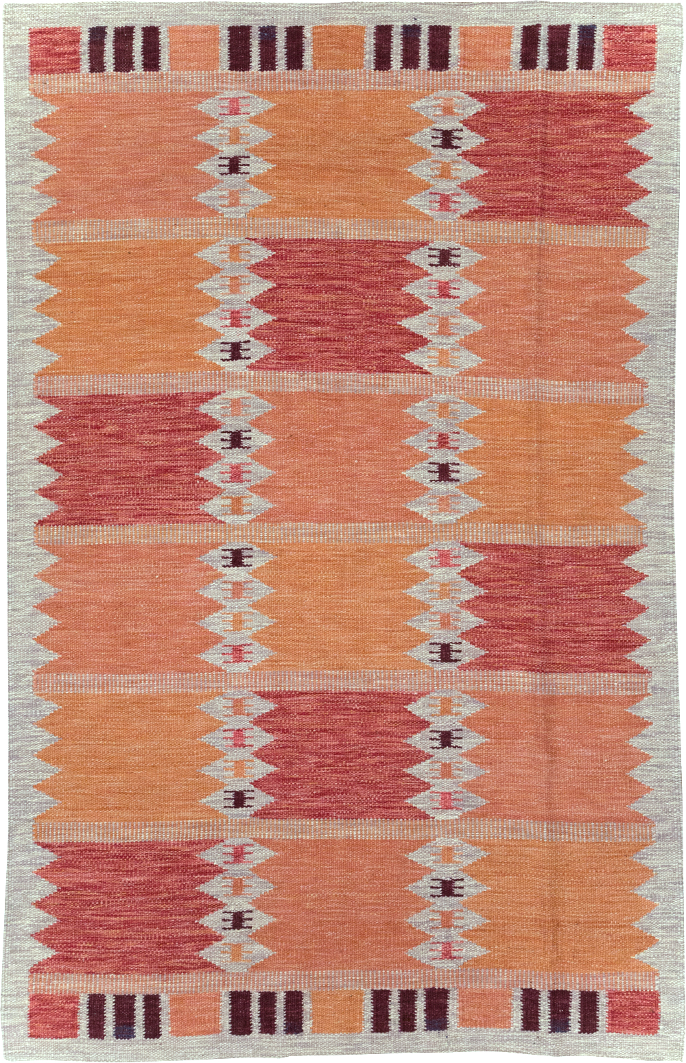 Swedish Inspired Contemporary Turkish Flatweave Accent Rug, No.32201 - Gsblank