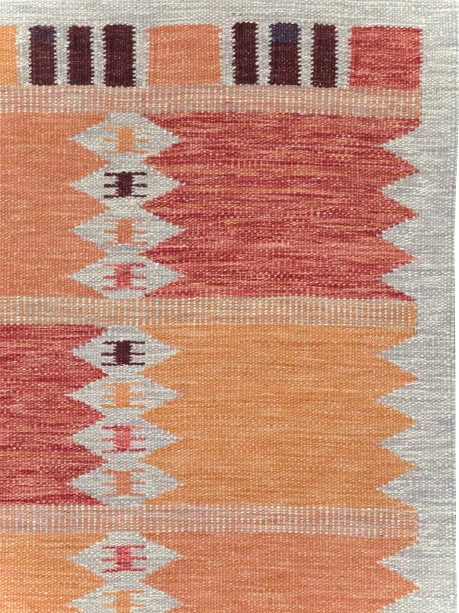 Swedish Inspired Contemporary Turkish Flatweave Accent Rug, No.32201 - Gsblank