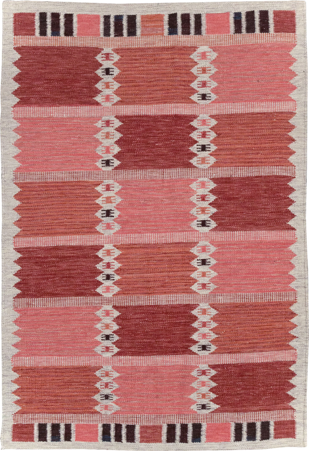 Swedish Inspired Modern Turkish Flatweave Rug, No.32202 - Gsblank