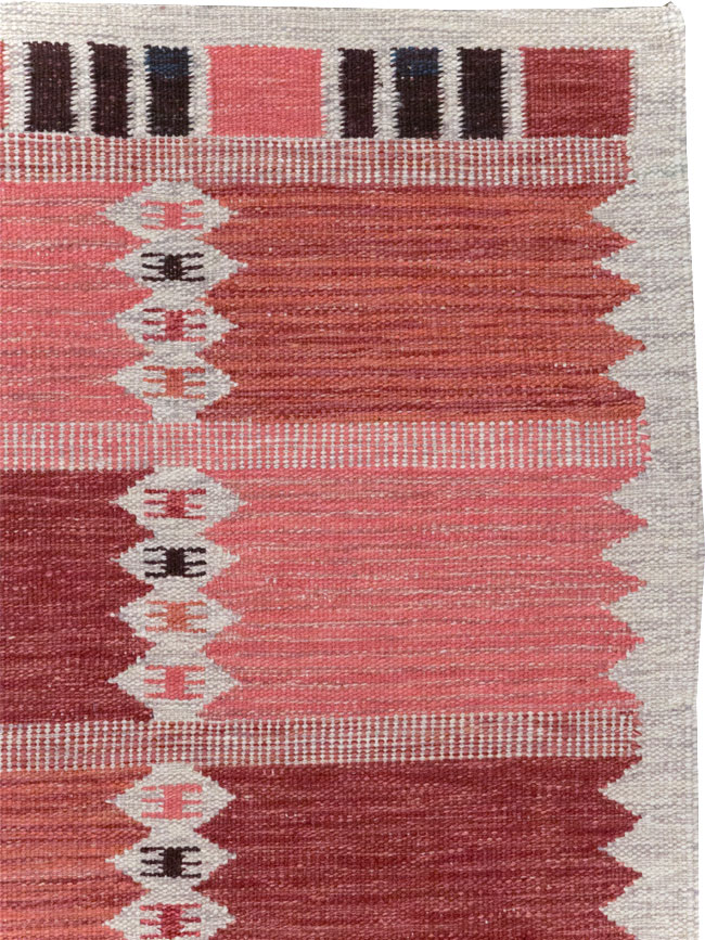 Swedish Inspired Modern Turkish Flatweave Rug, No.32202 - Gsblank
