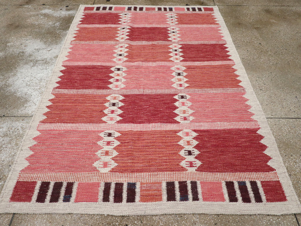 Swedish Inspired Modern Turkish Flatweave Rug, No.32202 - Gsblank