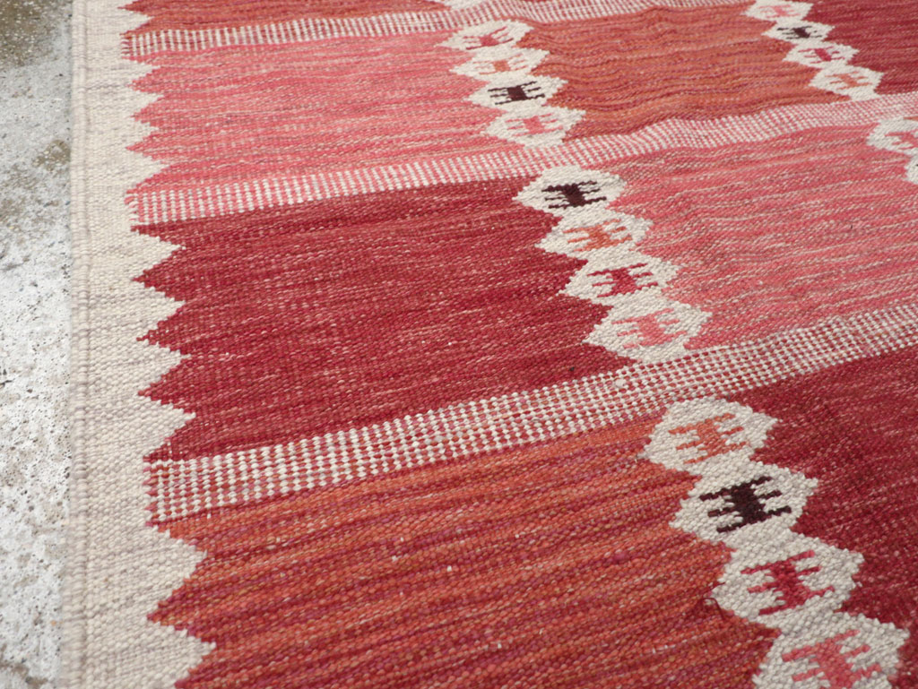 Swedish Inspired Modern Turkish Flatweave Rug, No.32202 - Gsblank