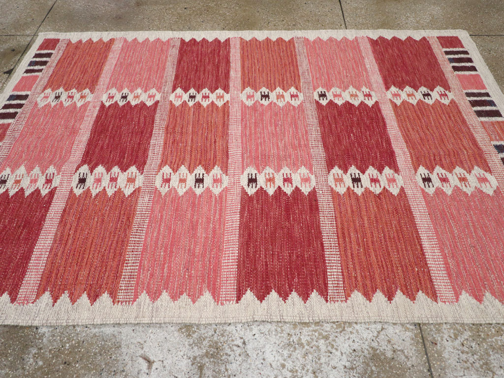 Swedish Inspired Modern Turkish Flatweave Rug, No.32202 - Gsblank