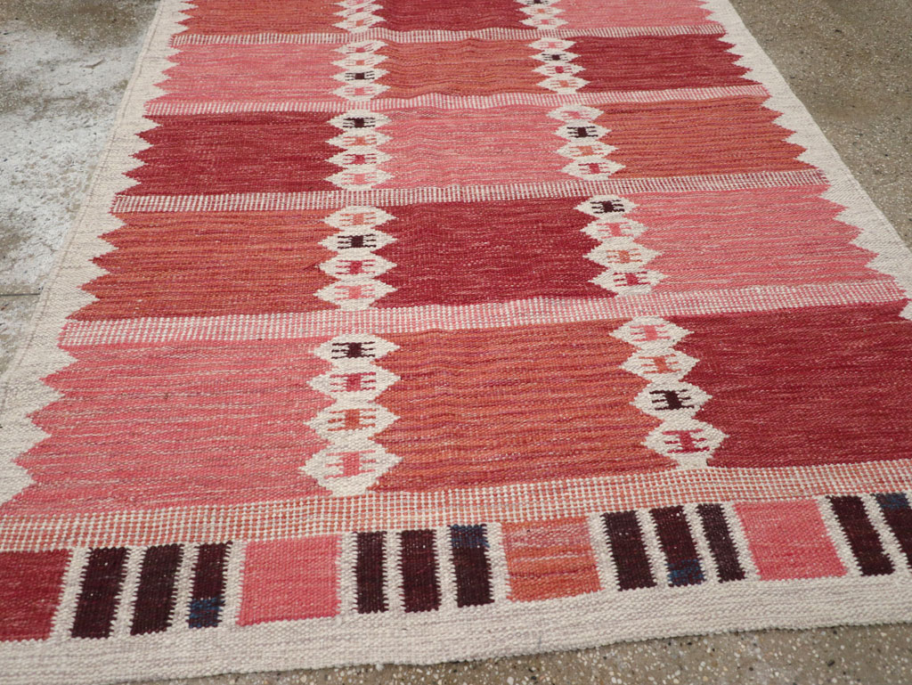 Swedish Inspired Modern Turkish Flatweave Rug, No.32202 - Gsblank