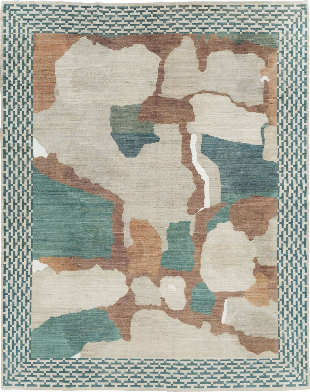 Modern East Turkestan Khotan Room Size Carpet, No.32208 - Gsblank