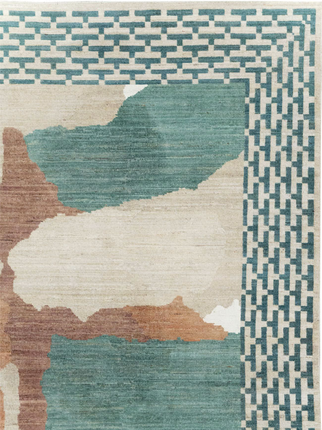 Modern East Turkestan Khotan Room Size Carpet, No.32208 - Gsblank