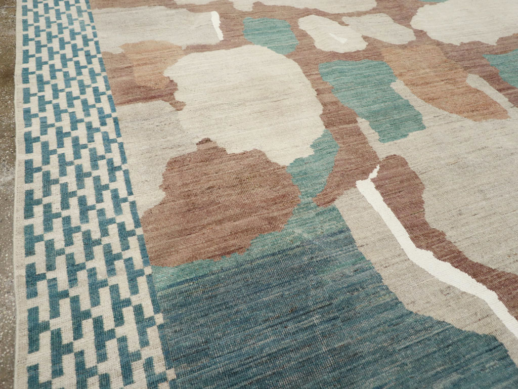 Modern East Turkestan Khotan Room Size Carpet, No.32208 - Gsblank