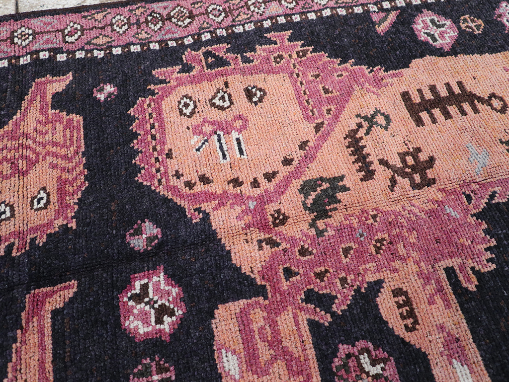 Vintage Turkish Anatolian Pictorial Runner, No.32213 - Gsblank