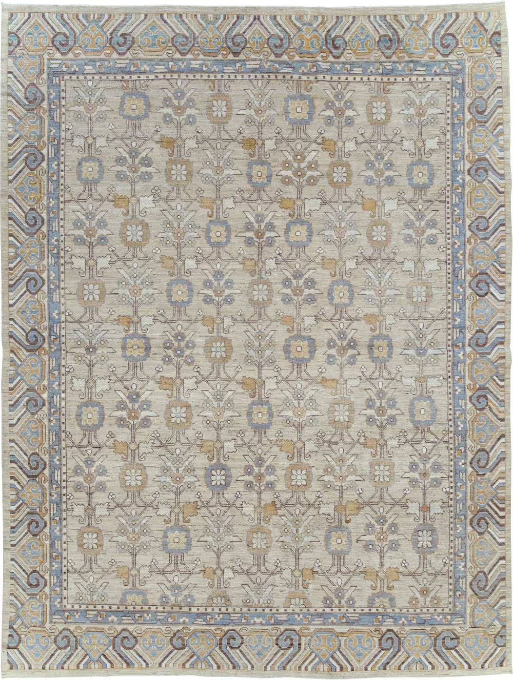 Modern East Turkestan Khotan Room Size Carpet, No.32218 - Gsblank