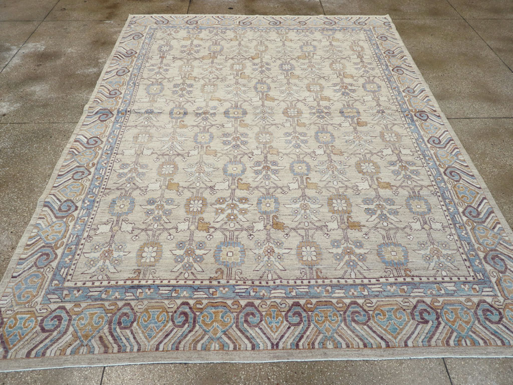 Modern East Turkestan Khotan Room Size Carpet, No.32218 - Gsblank