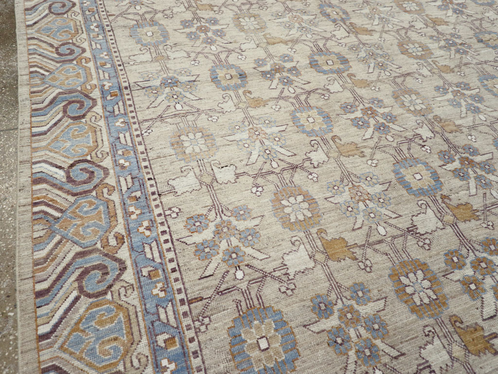 Modern East Turkestan Khotan Room Size Carpet, No.32218 - Gsblank