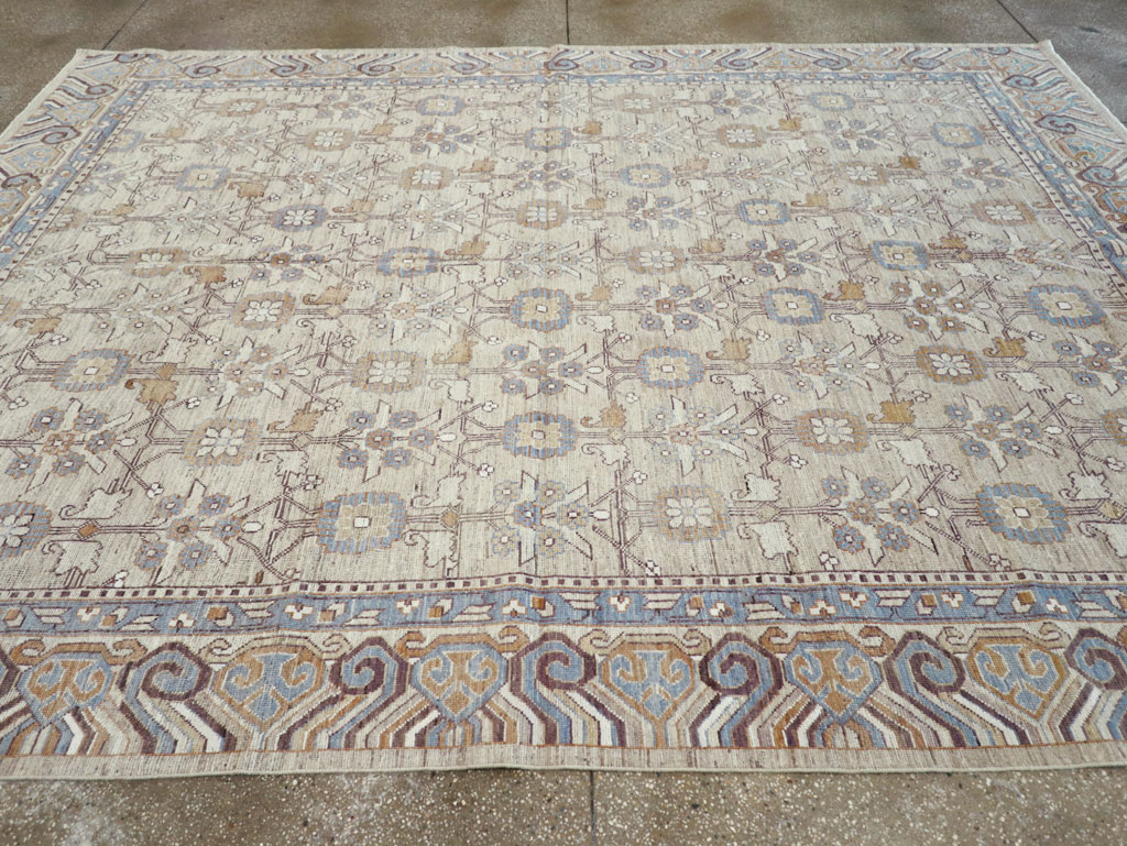 Modern East Turkestan Khotan Room Size Carpet, No.32218 - Gsblank