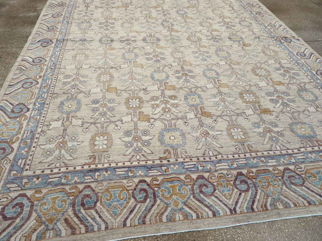 Modern East Turkestan Khotan Room Size Carpet, No.32218 - Gsblank