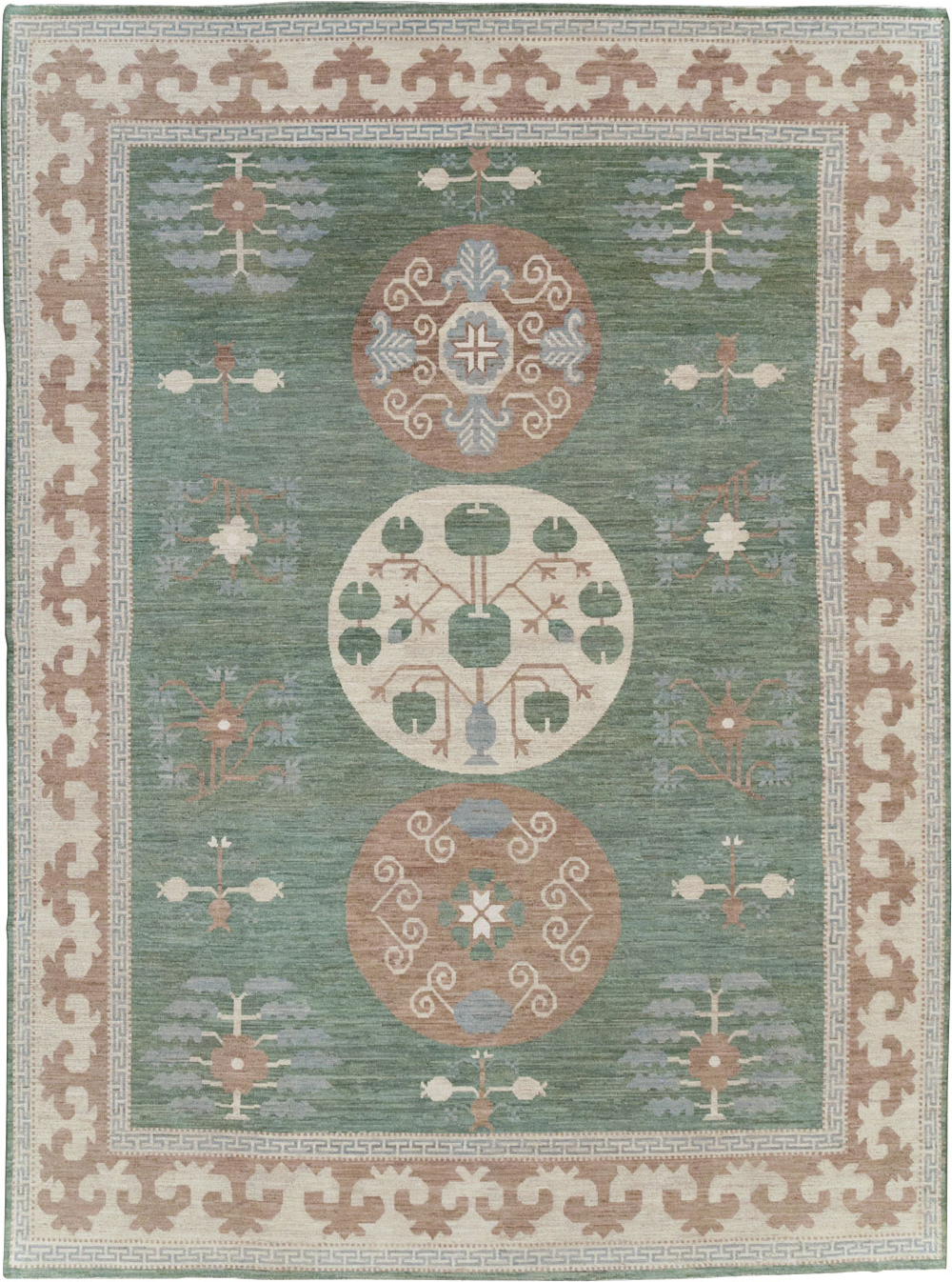 Modern East Turkestan Khotan Room Size Carpet, No.32220 - Gsblank