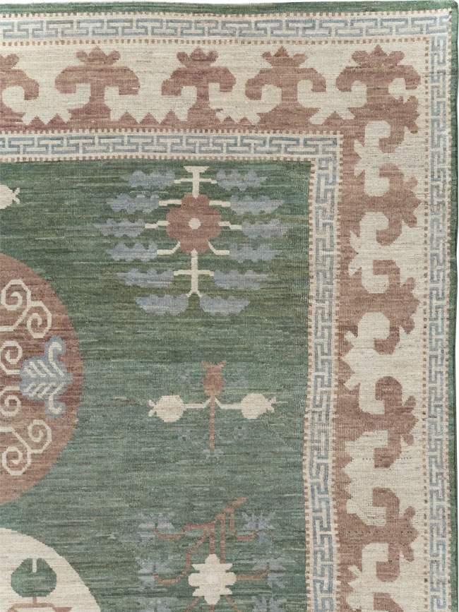 Modern East Turkestan Khotan Room Size Carpet, No.32220 - Gsblank