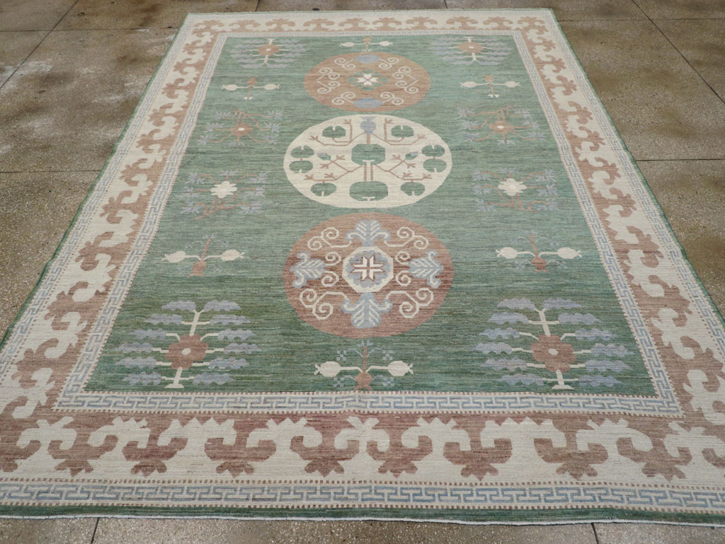 Modern East Turkestan Khotan Room Size Carpet, No.32220 - Gsblank