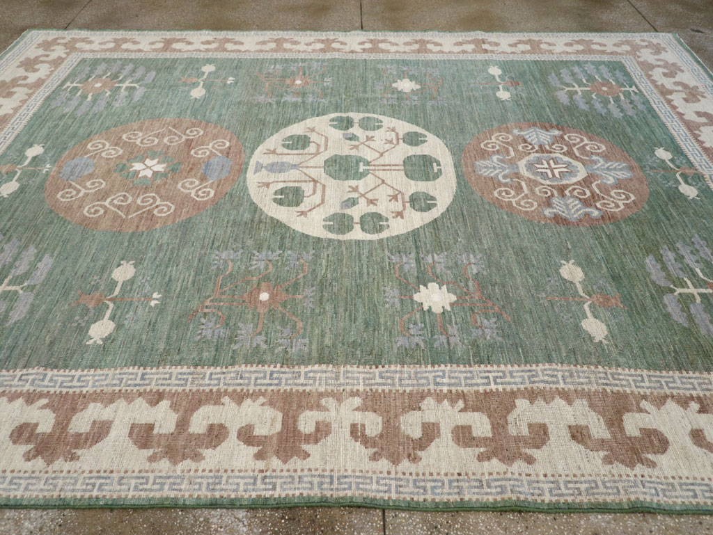 Modern East Turkestan Khotan Room Size Carpet, No.32220 - Gsblank