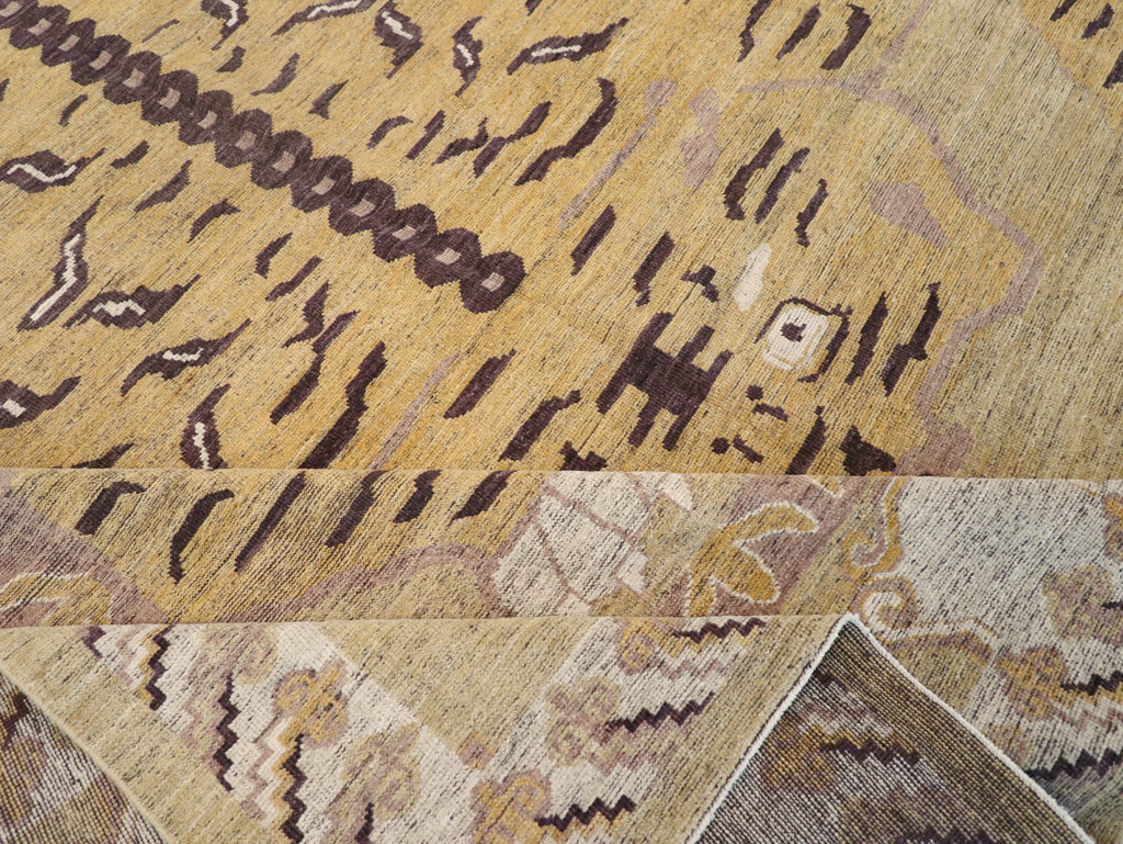 Modern East Turkestan Pictorial Khotan Room Size Carpet, No.32222 - Gsblank