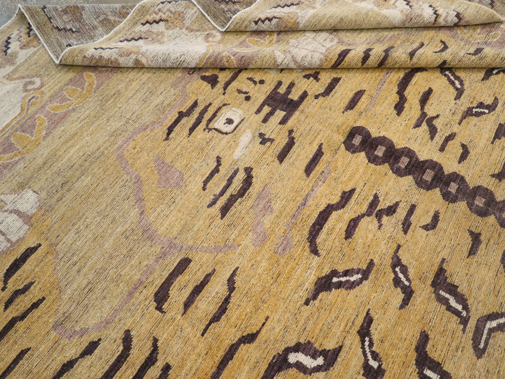 Modern East Turkestan Pictorial Khotan Room Size Carpet, No.32222 - Gsblank