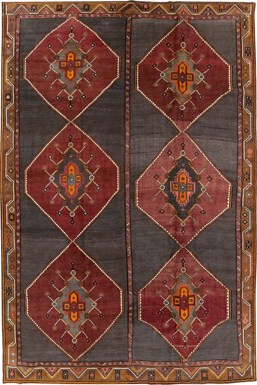 Vintage Turkish Anatolian Tribal Room Size Carpet, No.32225 - Gsblank