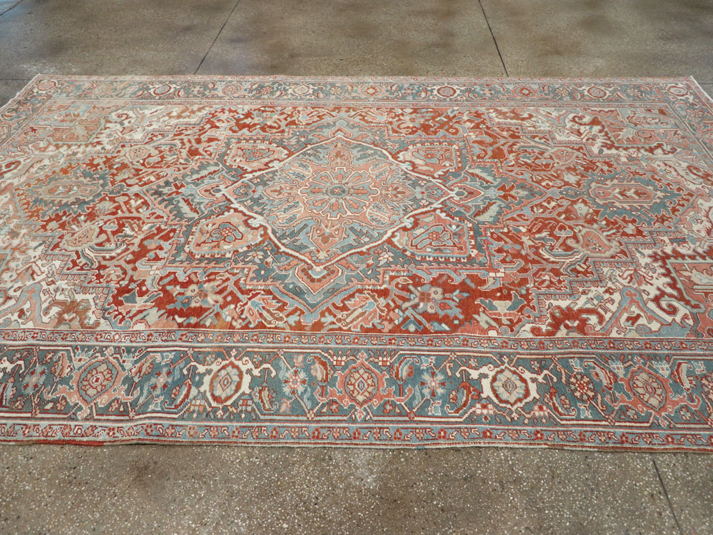 Antique Persian Heriz Room Size Carpet, No.32229 - Gsblank