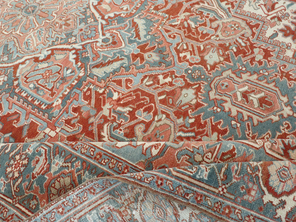 Antique Persian Heriz Room Size Carpet, No.32229 - Gsblank