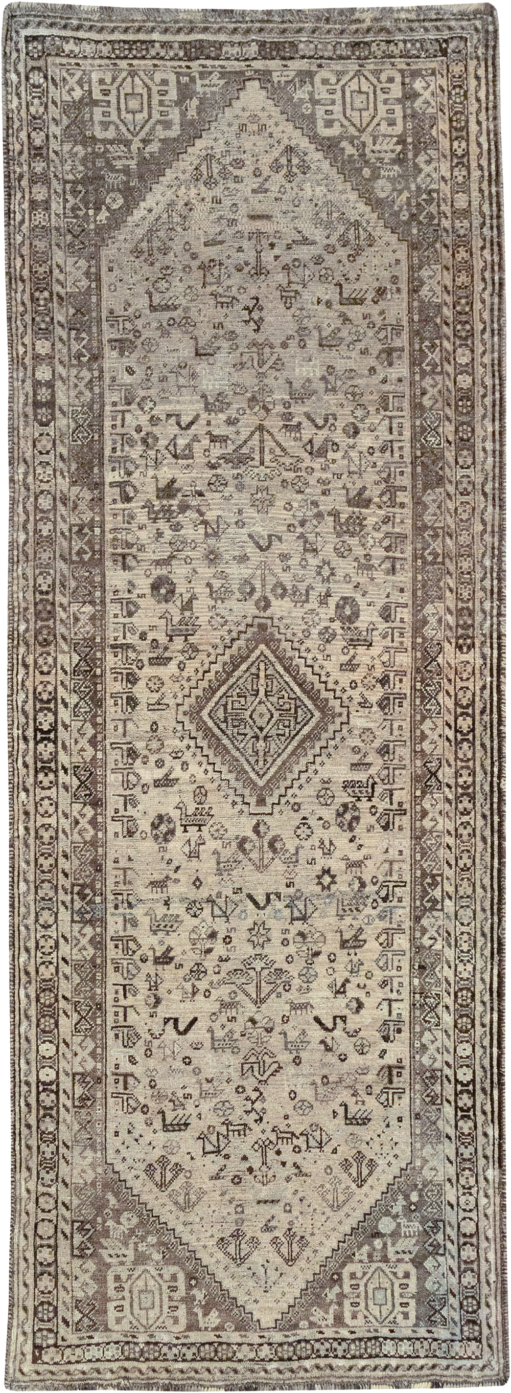 Vintage Persian Shiraz Gallery Rug, No.32231 - Gsblank