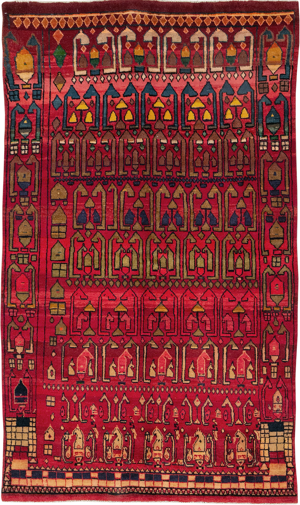 Vintage Persian Gabbeh Accent Rug, No.32232 - Gsblank