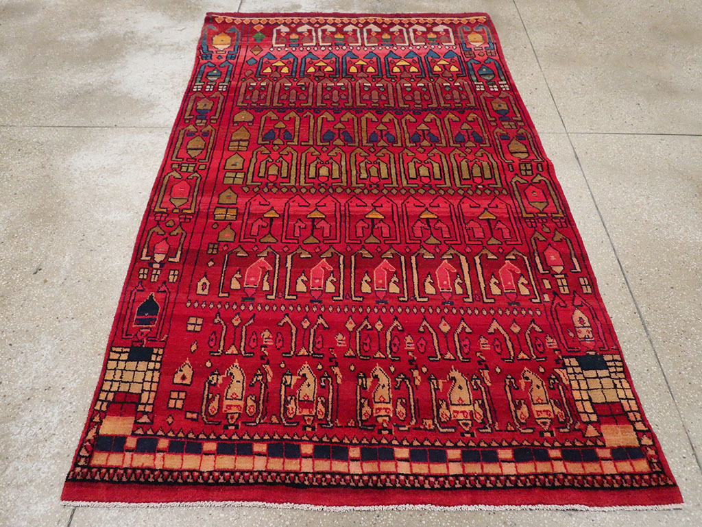 Vintage Persian Gabbeh Accent Rug, No.32232 - Gsblank