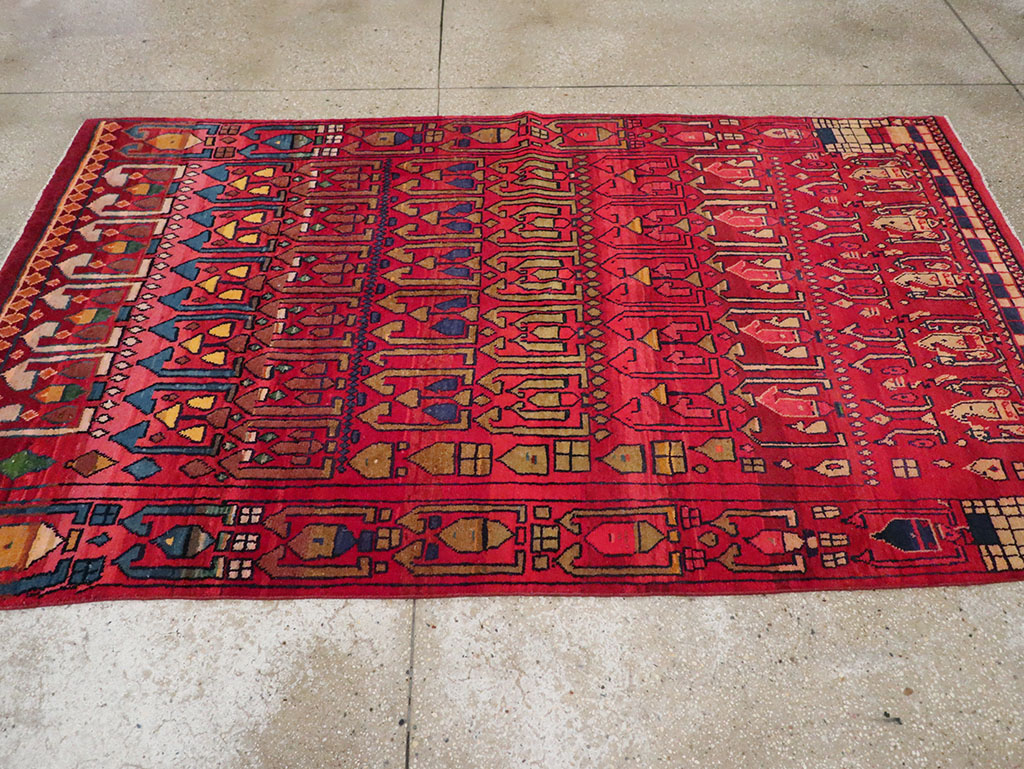 Vintage Persian Gabbeh Accent Rug, No.32232 - Gsblank