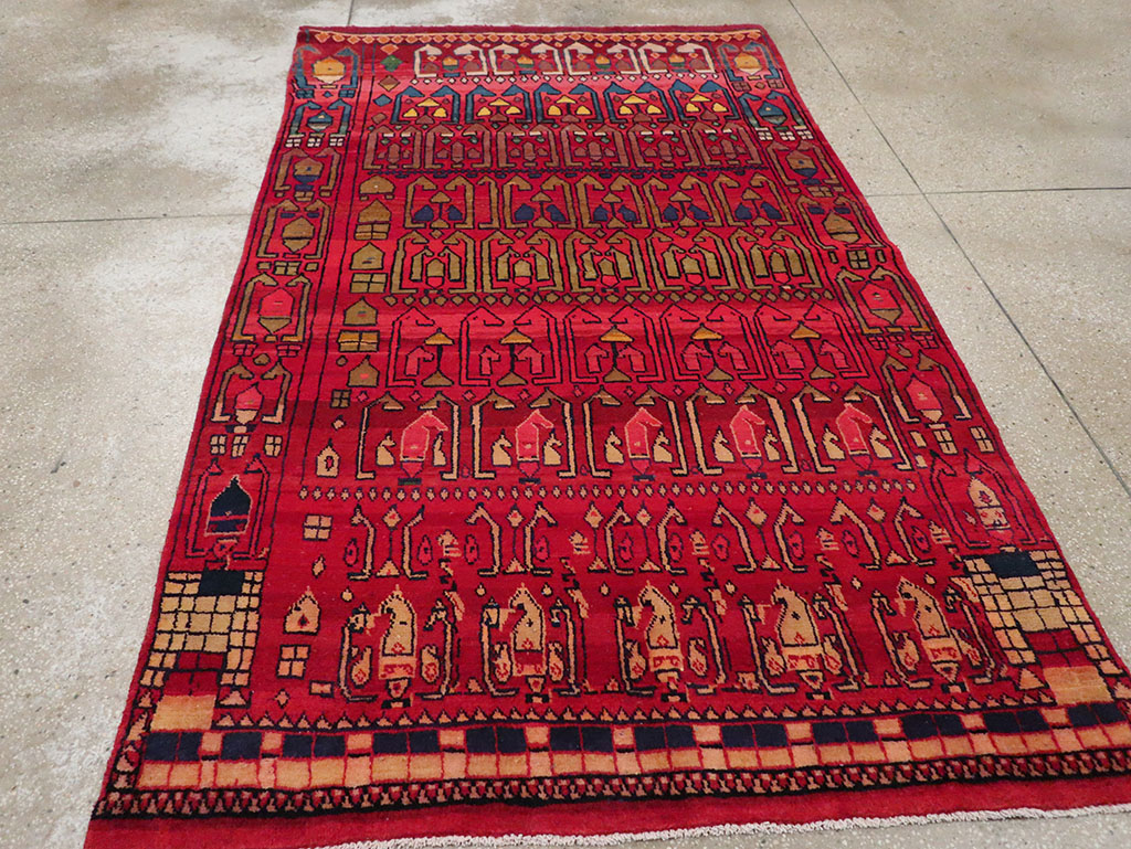 Vintage Persian Gabbeh Accent Rug, No.32232 - Gsblank