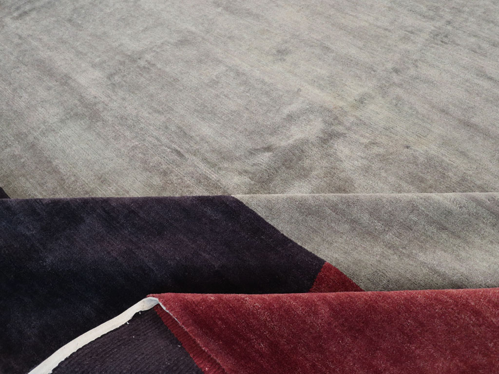 Modern Tibetan Art Deco Style Large Square Carpet, No.32241 - Gsblank